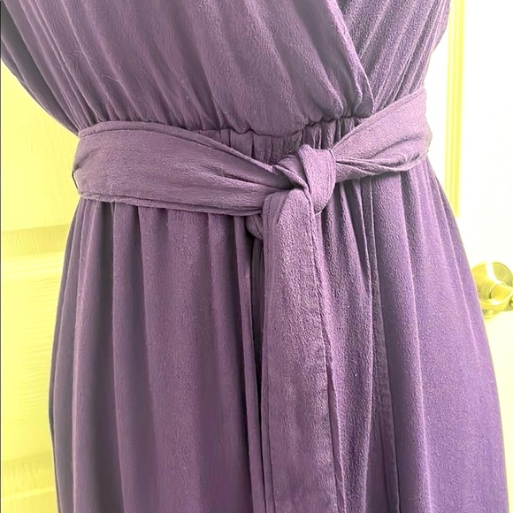 Anthropologie Maeve Purple Wrap Dress with Cap Sleeves V Neck Size XS - Picture 4 of 13